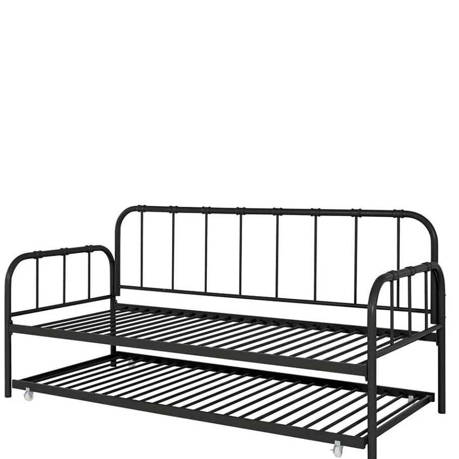 Best Wohnen Metallbett mit Ausziehbett in Schwarz - Pascan