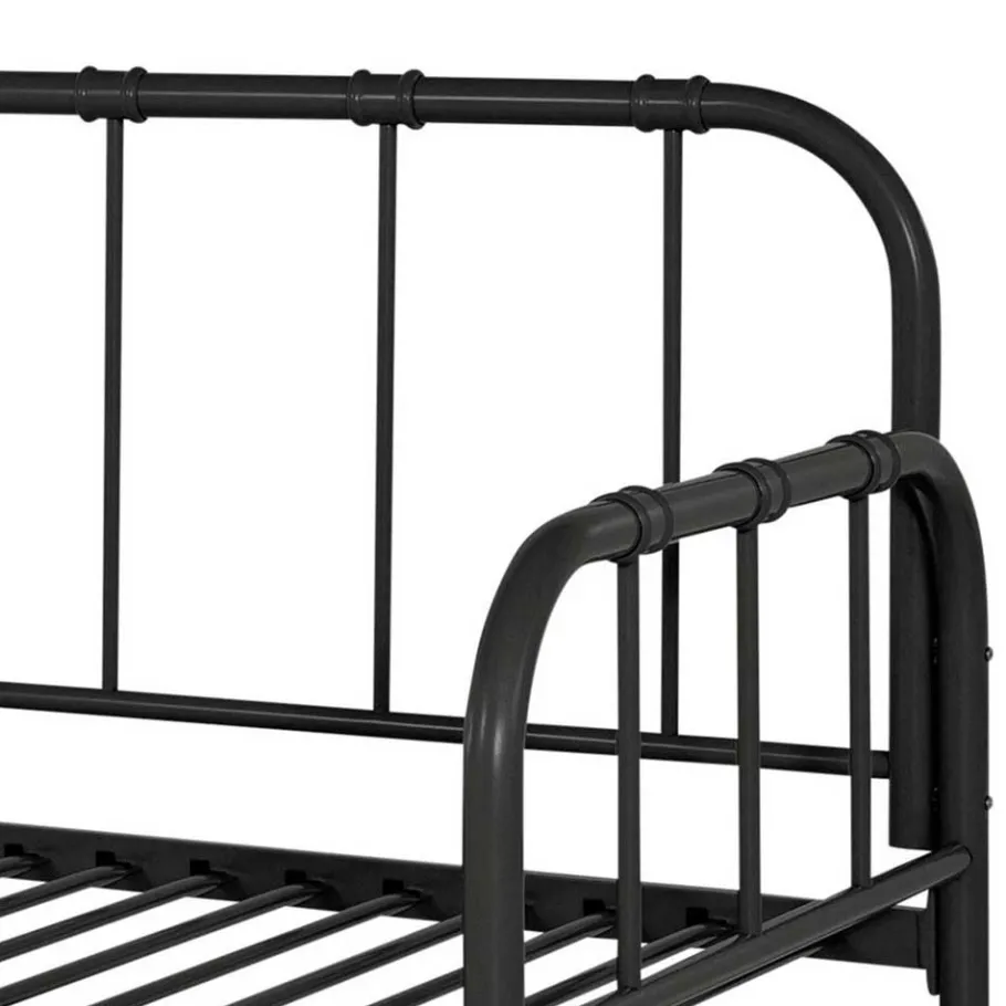 Best Wohnen Metallbett mit Ausziehbett in Schwarz - Pascan