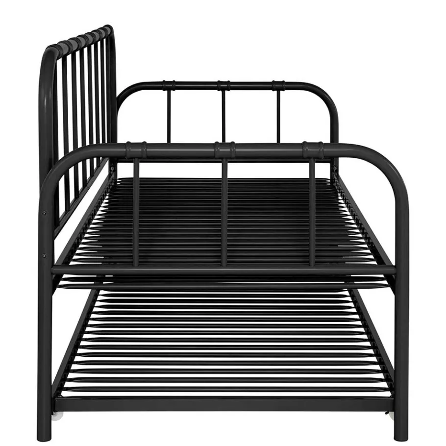 Best Wohnen Metallbett mit Ausziehbett in Schwarz - Pascan