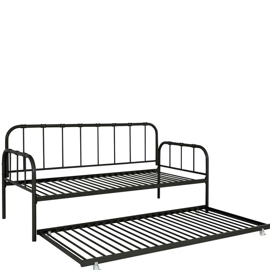Best Wohnen Metallbett mit Ausziehbett in Schwarz - Pascan