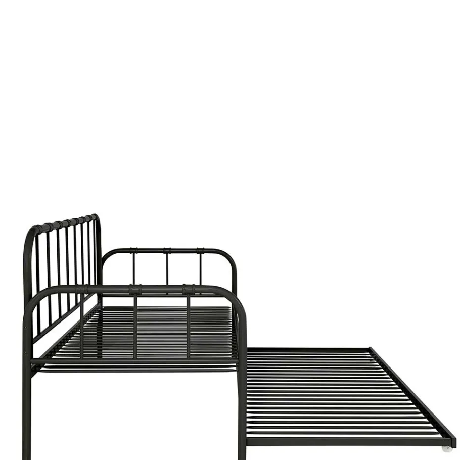 Best Wohnen Metallbett mit Ausziehbett in Schwarz - Pascan