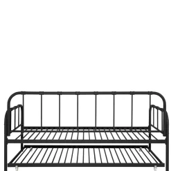 Best Wohnen Metallbett mit Ausziehbett in Schwarz - Pascan