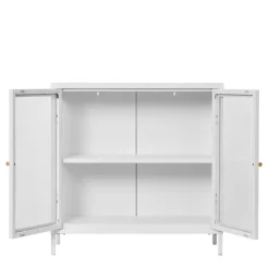 Best Wohnen Metall-Vitrinen-Kommode in Weiß - Lititia