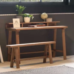Outlet Wohnen Minimalistischer Schreibtisch aus Wildeiche - Dalunzio
