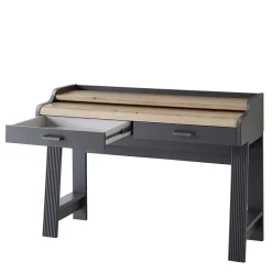 Discount Wohnen Modern Country Computertisch in Grau & Eiche - Joe