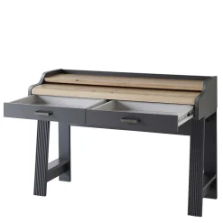 Discount Wohnen Modern Country Computertisch in Grau & Eiche - Joe