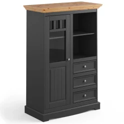 Sale Wohnen Modern Country Highboard in Grau & Kiefer - Eromsia