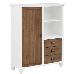Wohnen Modern Country Highboard in Weiß - Yakos