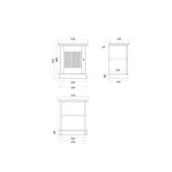 Online Wohnen Modern Country Nachtschrank in Dunkelbraun - Nauizia