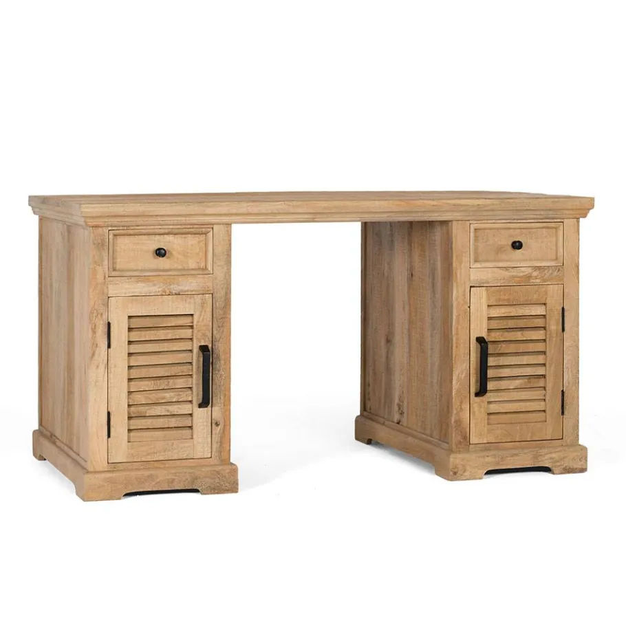 Best Wohnen Modern Country Schreibtisch mit Lamellentüren - Muray