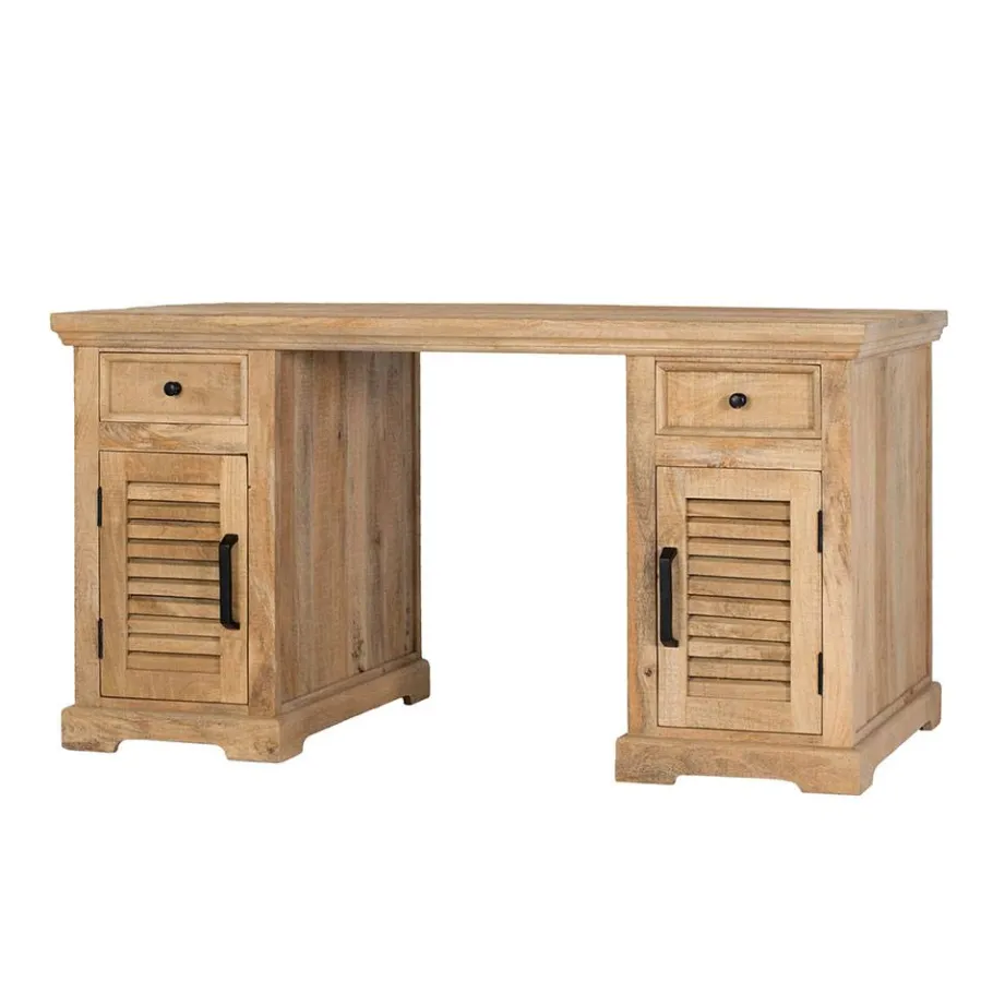 Best Wohnen Modern Country Schreibtisch mit Lamellentüren - Muray