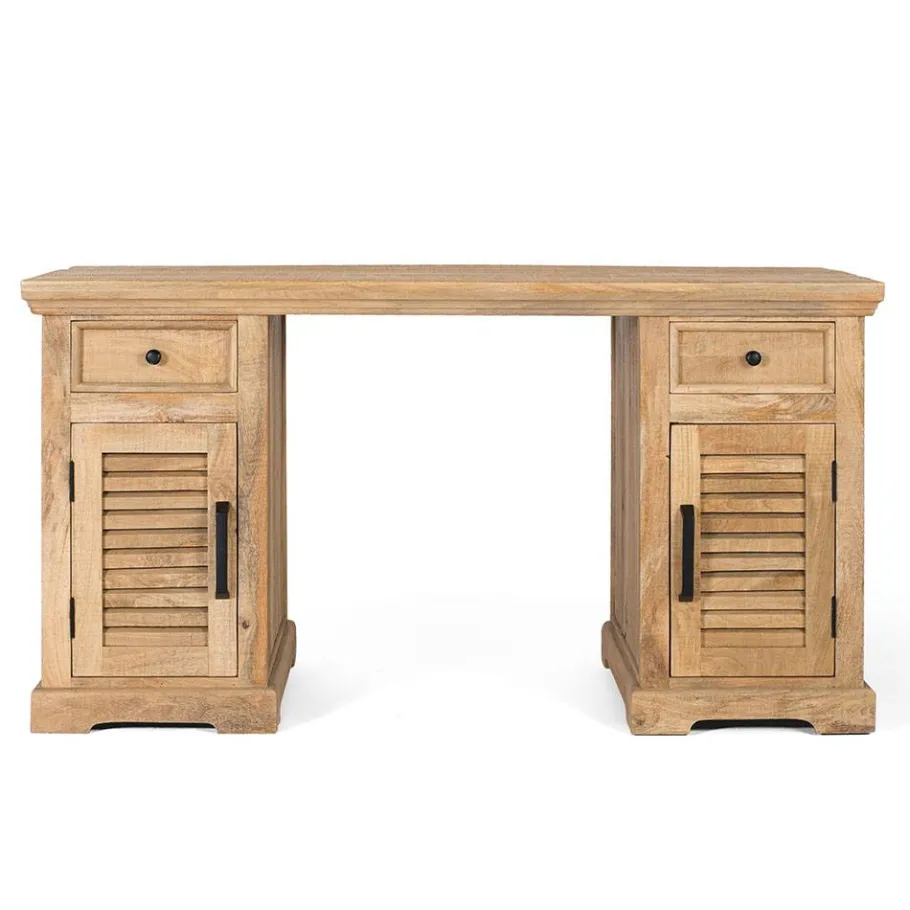 Best Wohnen Modern Country Schreibtisch mit Lamellentüren - Muray