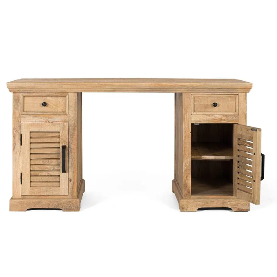 Best Wohnen Modern Country Schreibtisch mit Lamellentüren - Muray