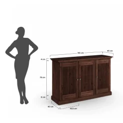 Best Wohnen Modern Country Sideboard in Dunkelbraun - Nauizia