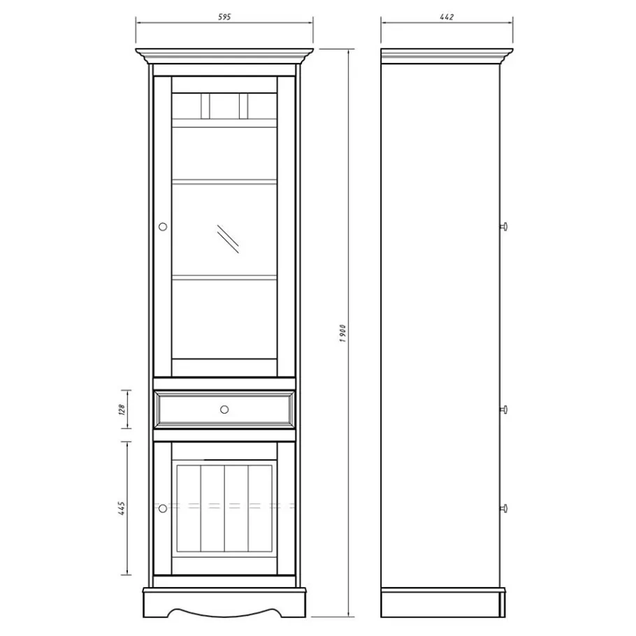 Clearance Wohnen Modern Country Vitrine zweifarbig - Vitablo