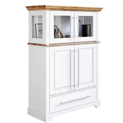 Discount Wohnen Modern Country Wohnzimmerschrank zweifarbig - Eyzaco