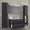 New Wohnen Moderne Badezimmermöbel in Schwarz - Gloriella (vierteilig)