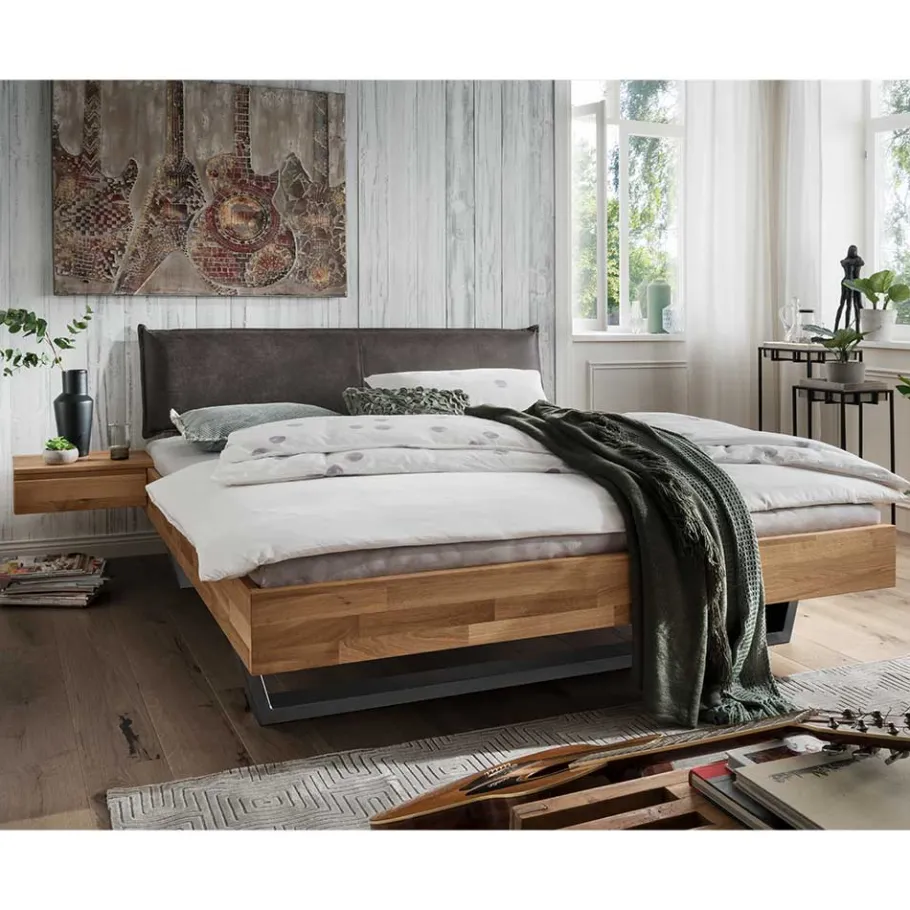 Sale Wohnen Moderne Bettanlage aus Wildeiche - Esvilda (dreiteilig)