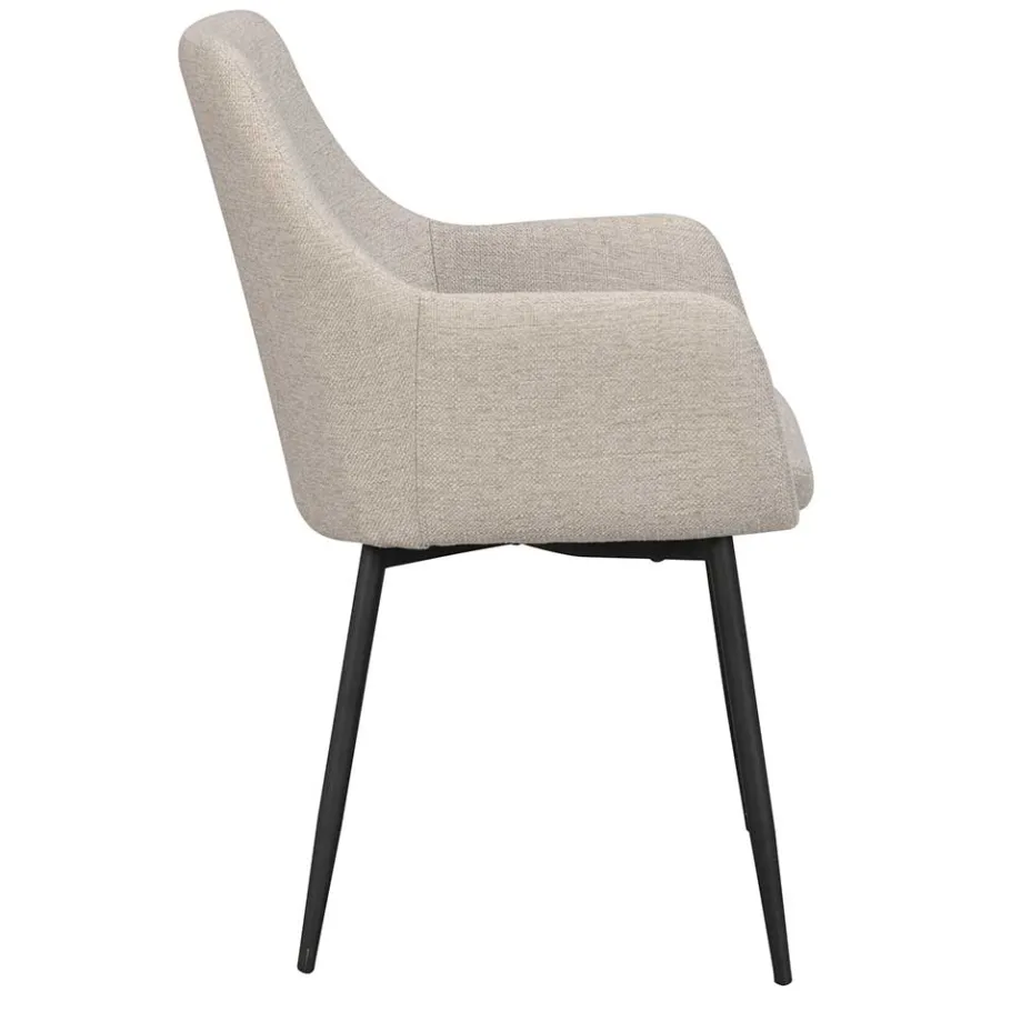Sale Wohnen Moderne Tischsessel in Beige & Schwarz - Zoalyn (2er Set)