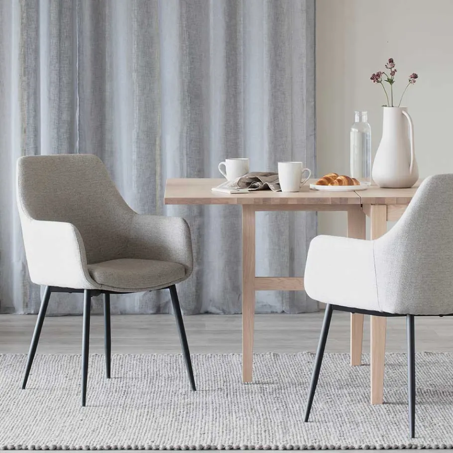 Sale Wohnen Moderne Tischsessel in Beige & Schwarz - Zoalyn (2er Set)