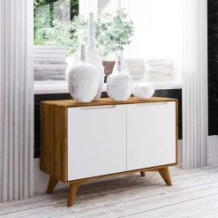 Sale Wohnen Moderne 2-türige Kommode in Weiß & Wildeiche - Diesta
