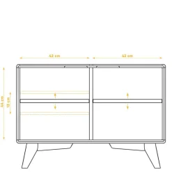 Sale Wohnen Moderne 2-türige Kommode in Weiß & Wildeiche - Diesta