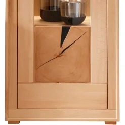 Discount Wohnen Moderne 1-türige Vitrine aus Kernbuche geölt - Sarosca
