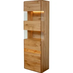 Best Wohnen Moderne Wildeiche Vitrine 63x207x43 cm - Acmida