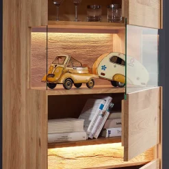 Best Wohnen Moderne Wildeiche Vitrine 63x207x43 cm - Acmida