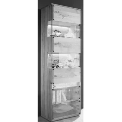 Best Wohnen Moderne Wildeiche Vitrine 63x207x43 cm - Acmida