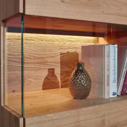 Best Wohnen Moderne Wildeiche Vitrine 63x207x43 cm - Acmida