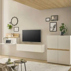Discount Wohnen Moderne Wohnzimmereinrichtung Schrank Set - Nonessia (dreiteilig)