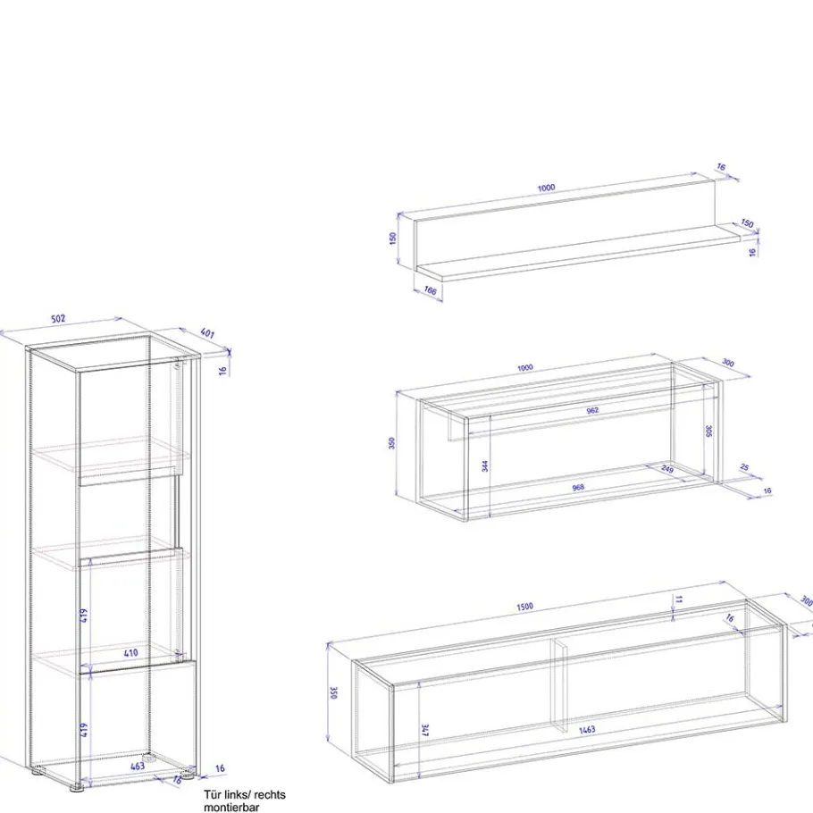 Best Wohnen Moderne Wohnzimmermöbel Set - Ahilav (fünfteilig)