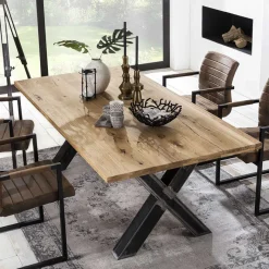 Best Wohnen Moderner Essenstisch mit Wildeiche Holzplatte - Nemphia