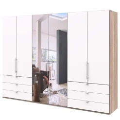 Online Wohnen Moderner Falttüren-Kleiderschrank mit Spiegel - Vaclyn