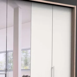 Online Wohnen Moderner Falttüren-Kleiderschrank mit Spiegel - Vaclyn