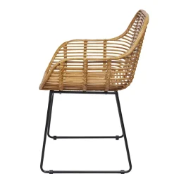 Best Wohnen Moderner Flechtstuhl aus Rattan - Rubertus (2er Set)