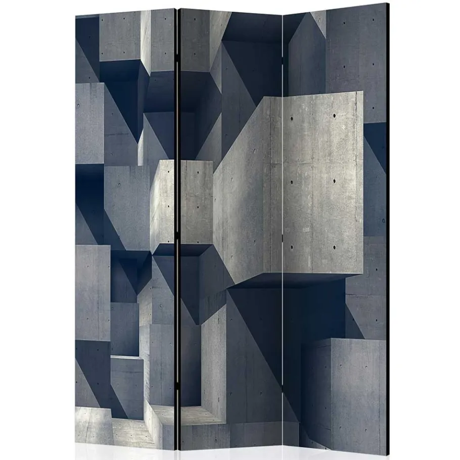 New Wohnen Moderner Paravent mit Beton Quader Motiv - Cosmonata