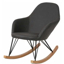 New Wohnen Moderner Schaukelsessel in Grau & Eiche - Amphiono