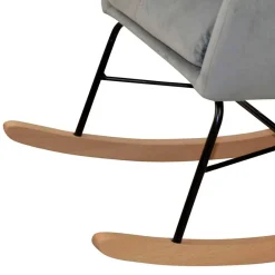 Best Wohnen Moderner Schaukelstuhl aus Samt in Grau - Cenka