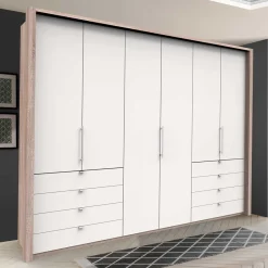 Clearance Wohnen Moderner Schlafzimmerschrank in Weiß & Eiche sägerau - Vaclyn