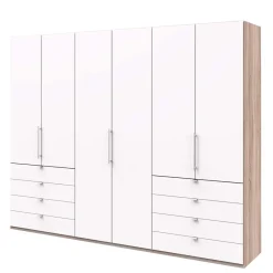 Clearance Wohnen Moderner Schlafzimmerschrank in Weiß & Eiche sägerau - Vaclyn