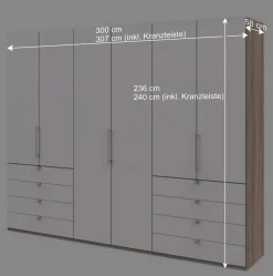 Clearance Wohnen Moderner Schlafzimmerschrank in Weiß & Eiche sägerau - Vaclyn