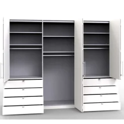 Clearance Wohnen Moderner Schlafzimmerschrank in Weiß & Eiche sägerau - Vaclyn