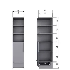 Discount Wohnen Moderner Schrank in Beton Grau - Almond