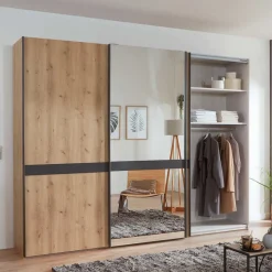 Online Wohnen Moderner Schwebetürenschrank mit Spiegel - Ulapos