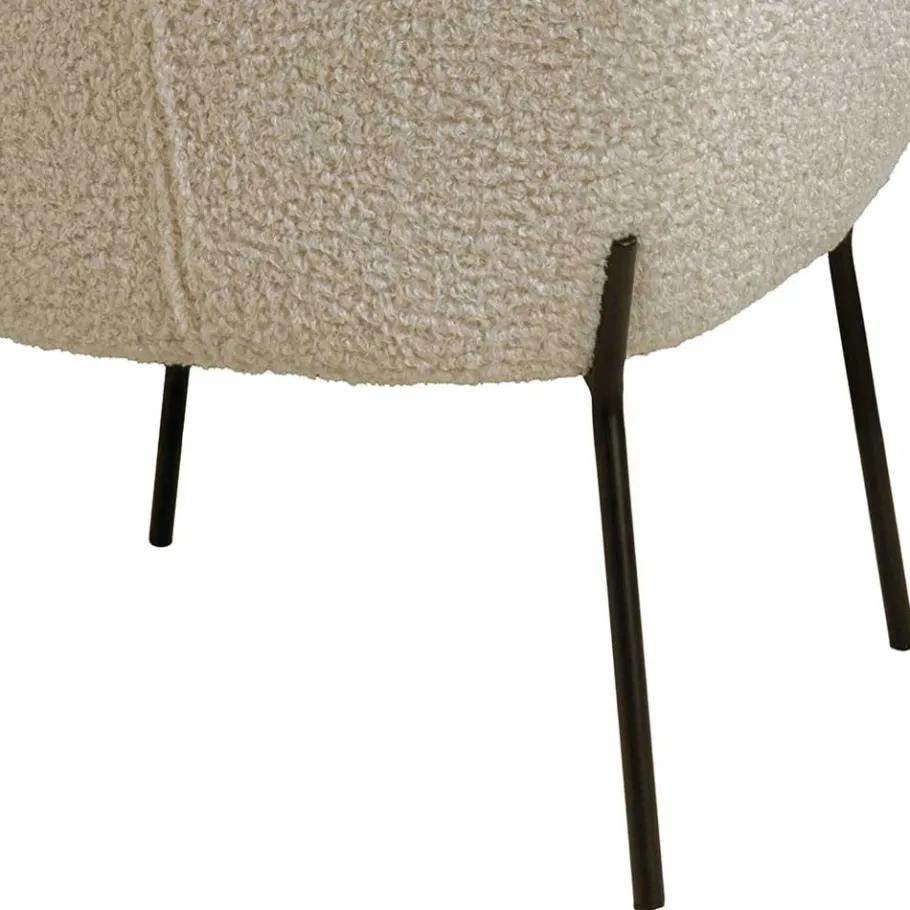 Wohnen Moderner Sessel aus Webplüsch in Beige - Tessera