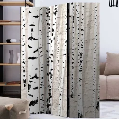 Clearance Wohnen Moderner Skandi Paravent mit Birken & Mauer - Aron