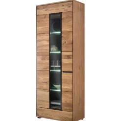 Discount Wohnen Moderner Vitrinenschrank 70x196x40 cm - Sennya
