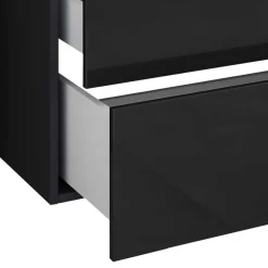 Outlet Wohnen Modernes Badmöbel Ensemble in Schwarz - Vinkoja (vierteilig)